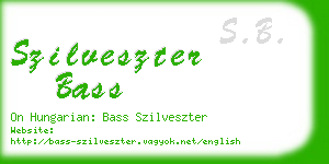 szilveszter bass business card